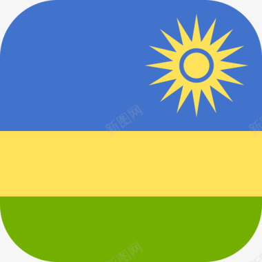 卢旺达国际国旗3圆形广场图标图标