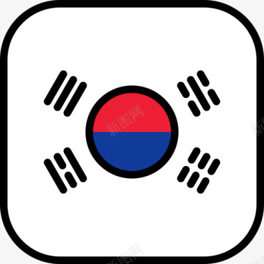 韩国国旗收藏6圆形方形图标图标