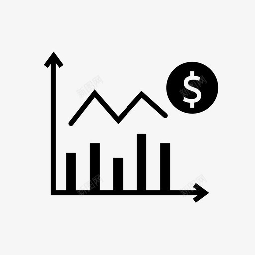 条形图金融投资图标svg_新图网 https://ixintu.com 投资 条形图 统计 货币 金融 银行和金融黑填充 销售