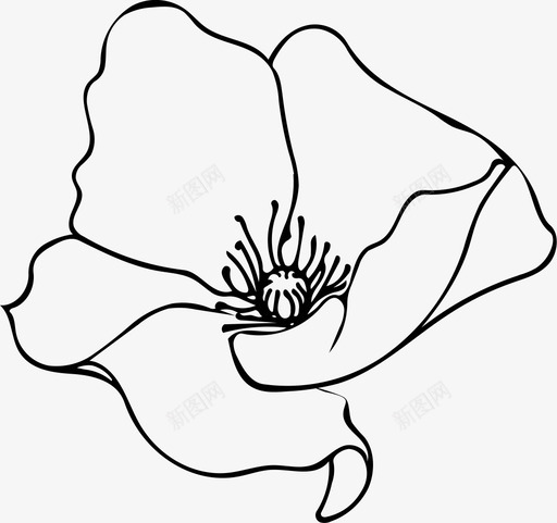 罂粟花花朵自然图标svg_新图网 https://ixintu.com 植物 红色 罂粟花 自然 花朵