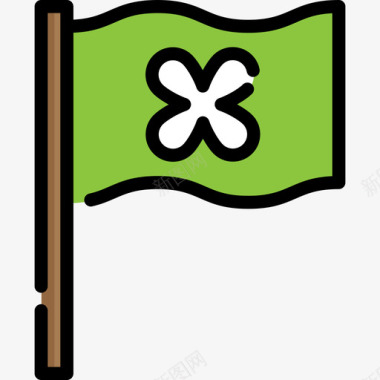 国旗圣帕特里克第三天线颜色图标图标