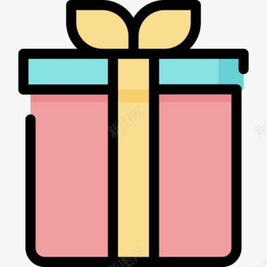 礼物生日2线性颜色图标图标