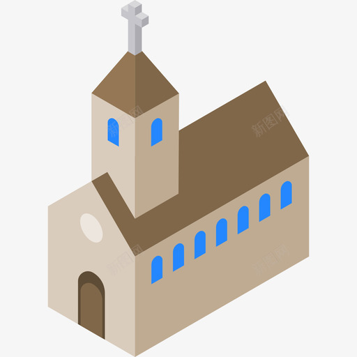 教堂城市元素6平面图标svg_新图网 https://ixintu.com 城市元素6 平面 教堂