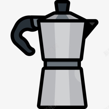 咖啡机意大利3线性颜色图标图标