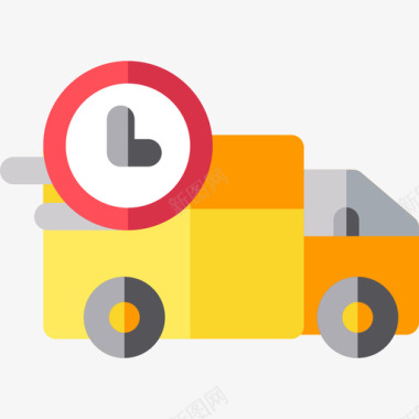 送货卡车装运和交付8扁平图标图标
