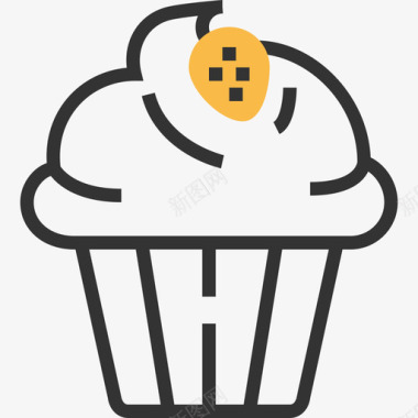 纸杯蛋糕面包店2黄影图标图标