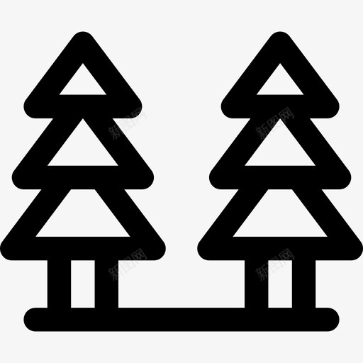 松树森林中的7棵线形图标svg_新图网 https://ixintu.com 松树 森林中的7棵 线形
