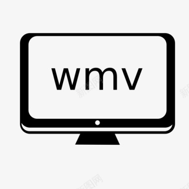 wmv文件格式监视器图标图标