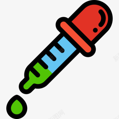 滴管研究科学4线性颜色图标图标