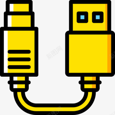 Hdmi连接器电缆4黄色图标图标