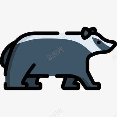 獾动物29线形颜色图标图标