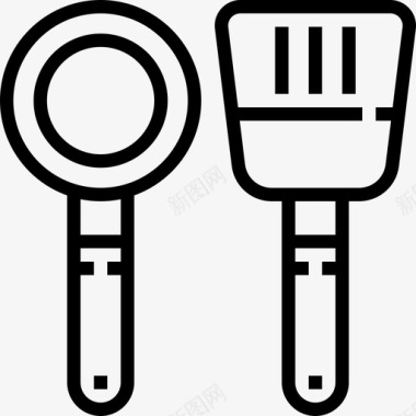 厨房工具餐厅20线性图标图标