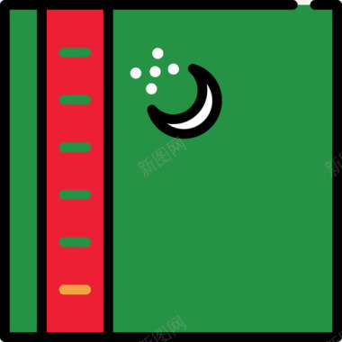 土库曼斯坦国旗收藏3广场图标图标