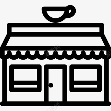咖啡店城市12线性图标图标