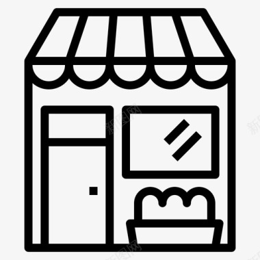商店电子商务食品杂货图标图标