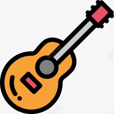 吉他摇滚线性颜色图标图标
