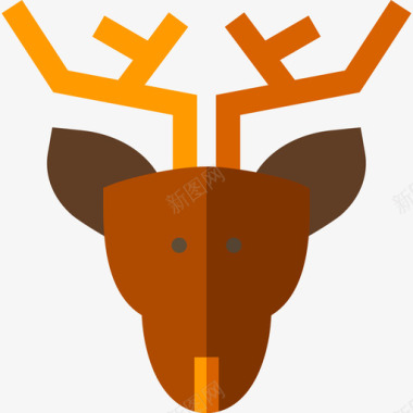 鹿自然16平坦图标图标