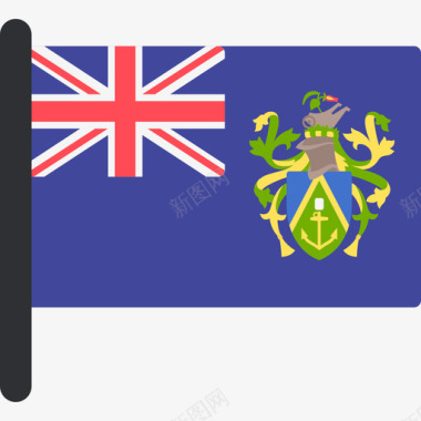 皮特凯恩群岛国际国旗5桅杆图标图标