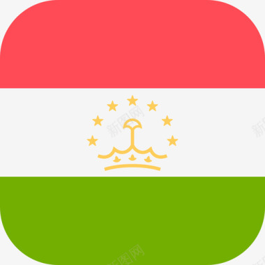 塔吉克斯坦国际国旗3圆形方形图标图标