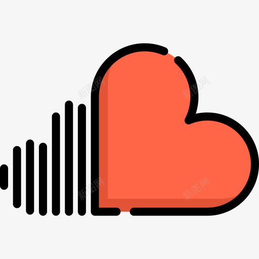 Soundcloud社交媒体25线性颜色图标svg_新图网 https://ixintu.com Soundcloud 社交媒体25 线性颜色