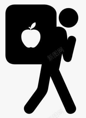 携带苹果运送苹果运送者图标图标