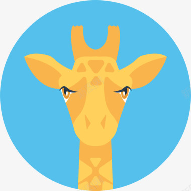 长颈鹿动物33圆形图标图标