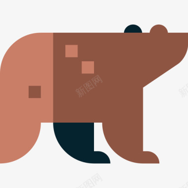 熊动物26扁平图标图标