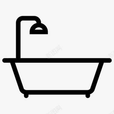 淋浴浴缸家具图标图标