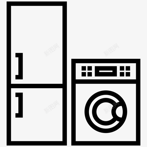 电器冰箱洗衣机图标svg_新图网 https://ixintu.com 冰箱 提纲 洗衣机 电器