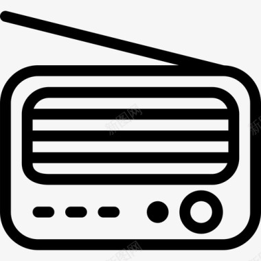 收音机复古3线性图标图标