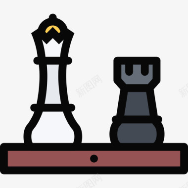 国际象棋运动装备4彩色图标图标