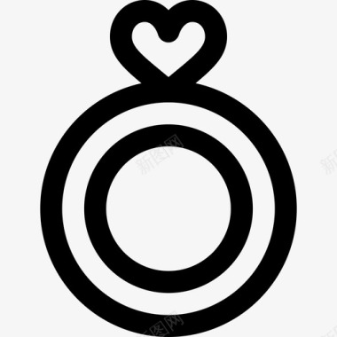 订婚戒指情人节10直线型图标图标