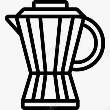 咖啡机厨房用品3线性图标图标