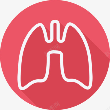 肺医用25扁平圆形图标图标