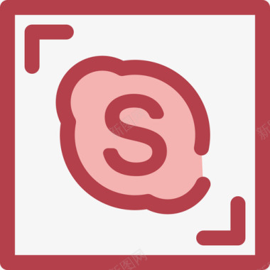 Skype社交媒体20红色图标图标