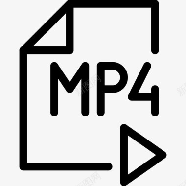 Mp4视频16线性图标图标