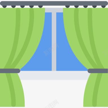 窗帘家具26扁平图标图标