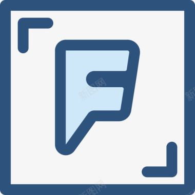 Foursquare社交媒体18蓝色图标图标