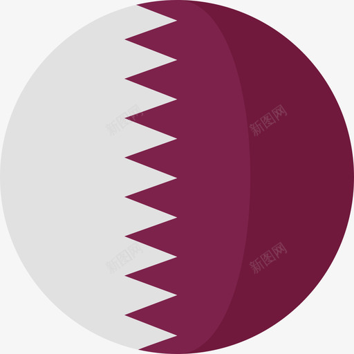 卡塔尔国旗3圆圈平坦图标svg_新图网 https://ixintu.com 卡塔尔 国旗3 圆圈平坦