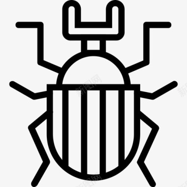 甲虫昆虫2线状图标图标