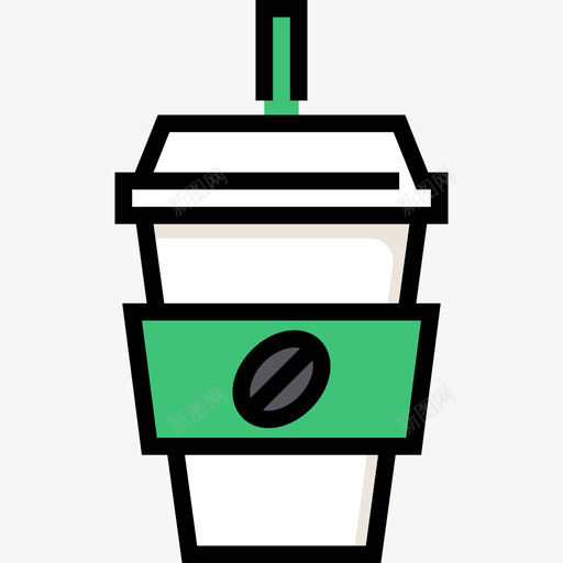 咖啡夏季食品饮料4线性颜色图标svg_新图网 https://ixintu.com 咖啡 夏季食品饮料4 线性颜色