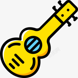 黄色吉娃西班牙吉他音乐9黄色图标高清图片