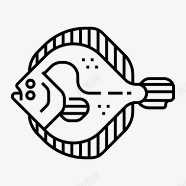 大菱鲆鱼食物图标图标