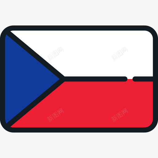 捷克共和国国旗系列4圆角矩形图标svg_新图网 https://ixintu.com 国旗系列4 圆角矩形 捷克共和国