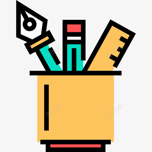 铅笔盒创意工艺19线条色图标svg_新图网 https://ixintu.com 创意工艺19 线条色 铅笔盒