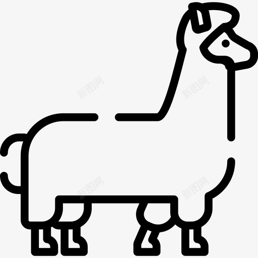 羊驼动物28直系图标svg_新图网 https://ixintu.com 动物28 直系 羊驼
