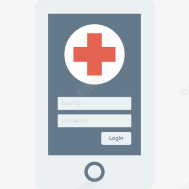 智能手机医疗健康平板电脑图标图标
