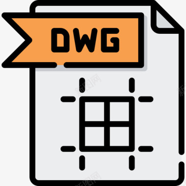Dwg文件文件夹5线性颜色图标图标