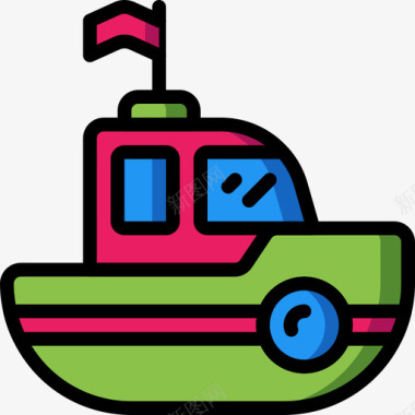 船玩具12线性颜色图标图标