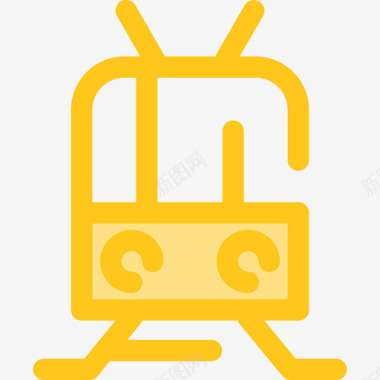 有轨电车交通19黄色图标图标